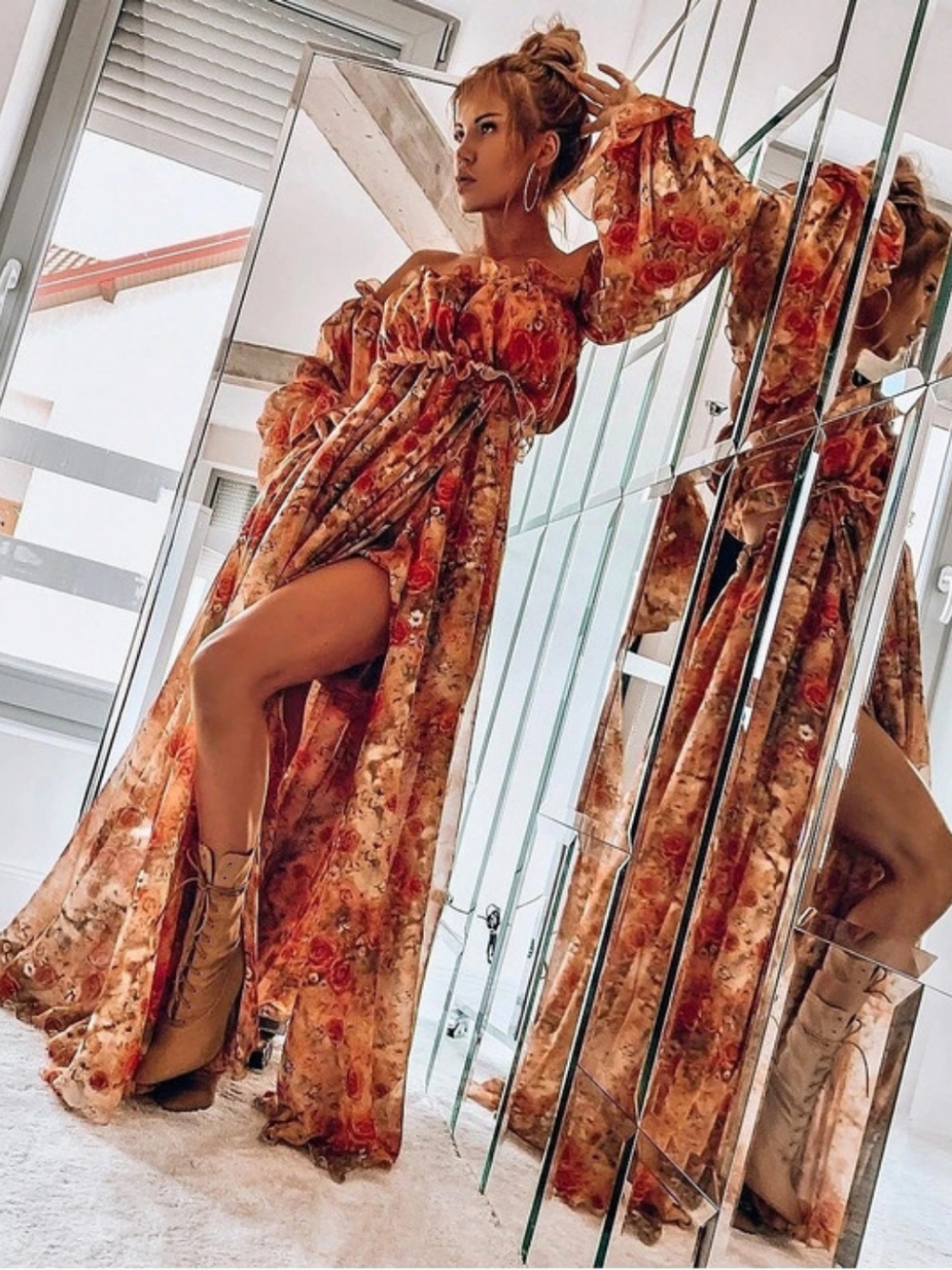 Joanna Muzyk Atelier Floral Off-Shoulder Maxi Dress MIMI BOUTIQUE - Picture 10 of 10